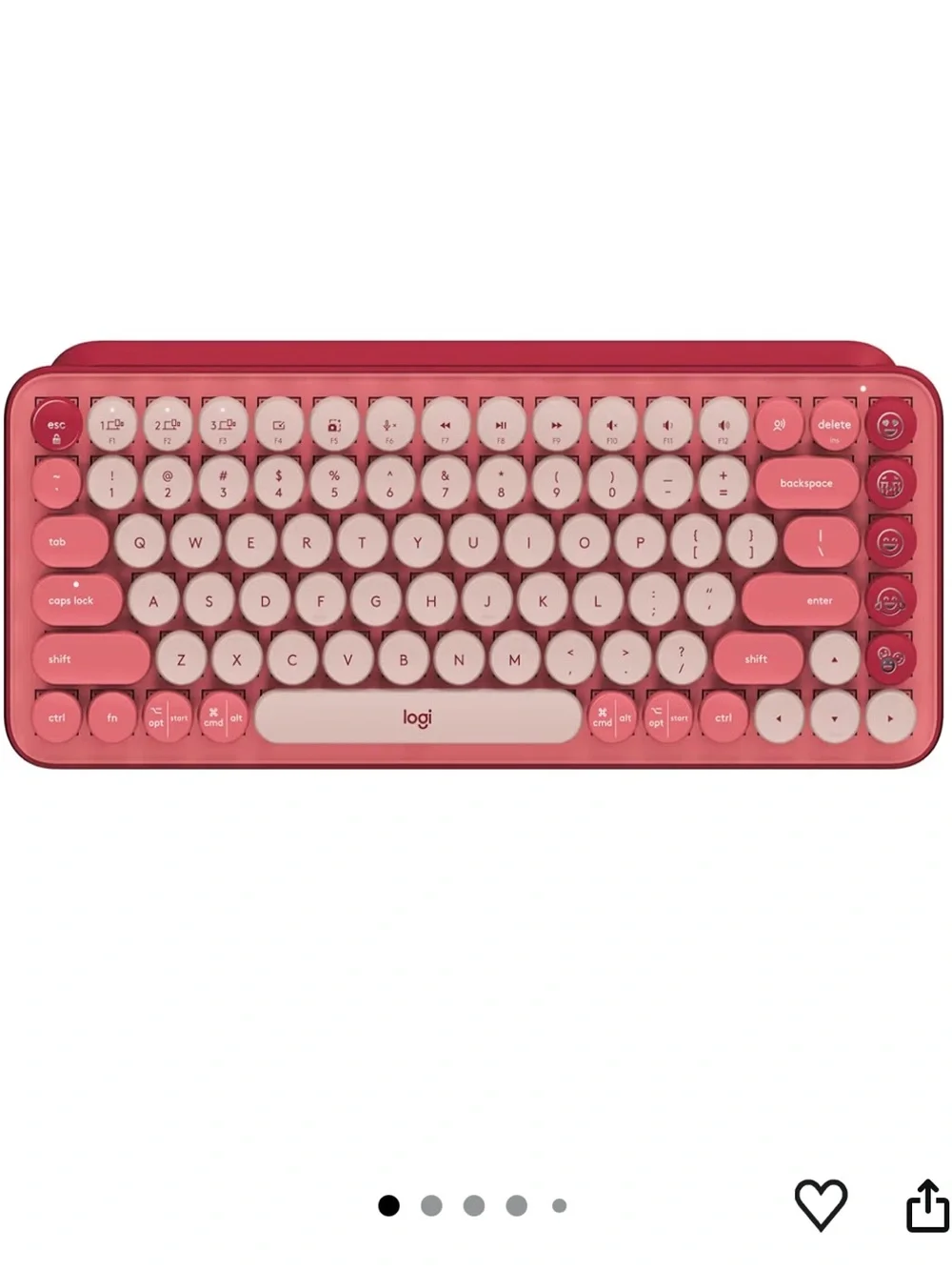 Logitech POP Keys Wireless Keyboard in Pink and Cream